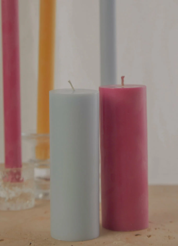 Candle Co - Moreton Eco Slim Pillar Candle- 5 X 15cm - Pastel Blue 3 Candle Co - Moreton Eco Slim Pillar Candle- 5 X 15cm - Pastel Blue