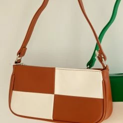 Peppermayo - On The Record Handbag - Tan Check -Accessories Shop 2c6e861862034665a9d5bee6dcc6c101 1024x1024