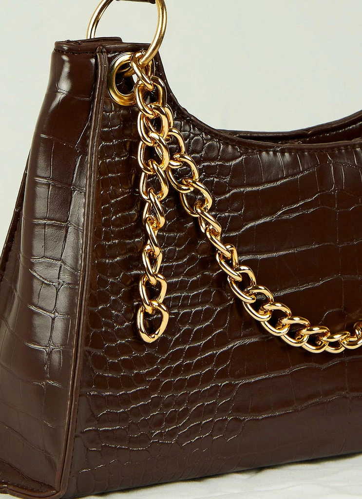 Peppermayo - Castings Handbag - Chocolate Croc 4 Peppermayo - Castings Handbag - Chocolate Croc - Image 2