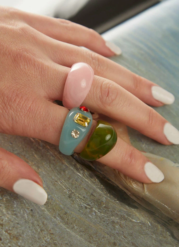 Peppermayo Exclusive - Real Groove Resin Ring Set - Multi 4 Peppermayo Exclusive - Real Groove Resin Ring Set - Multi - Image 2