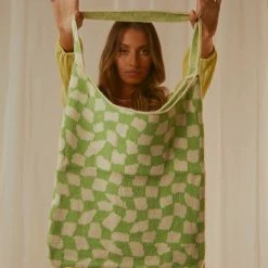 Peppermayo Exclusive - Venice Beach Knit Bag - Lime Green Check -Accessories Shop 6263585f86974bb7bb514cd4a8906a20 1024x1024