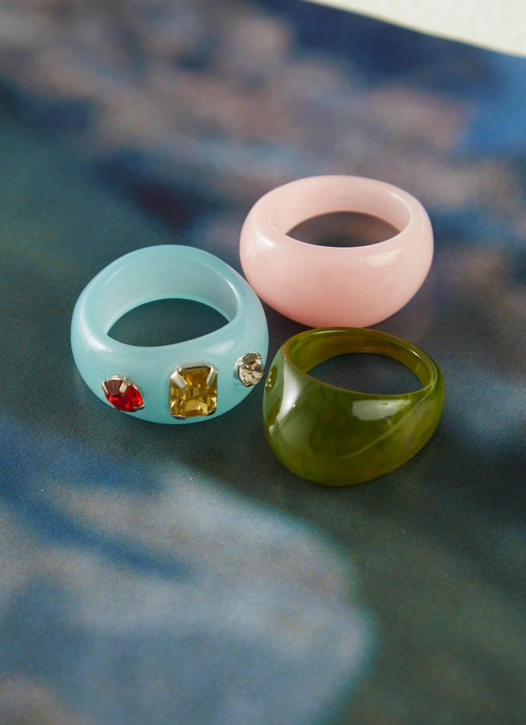 Peppermayo Exclusive - Real Groove Resin Ring Set - Multi 6 Peppermayo Exclusive - Real Groove Resin Ring Set - Multi - Image 4