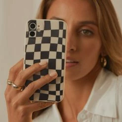 Peppermayo - For The Thrill IPhone Case - Black Warp Check -Accessories Shop 877d102cf9fc41a58e245d1e18bee8c8 1024x1024