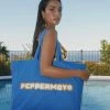 Peppermayo Exclusive - Serotonin Canvas Tote - Cobalt Blue