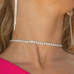 Peppermayo - Head Over Heels Diamante Necklace - Silver