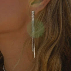 Peppermayo - Mirrorball Diamante Earrings - Silver