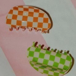 Peppermayo - Saturday Style Hair Clip - Orange Check -Accessories Shop a643a3b2e30c4ea0914664c3760c6058 1024x1024