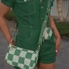 Riley Hubatka X Peppermayo - Laguna Cross Body Bag - Green Check