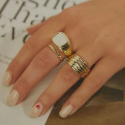Peppermayo - Turlington Ring Set - Gold & White