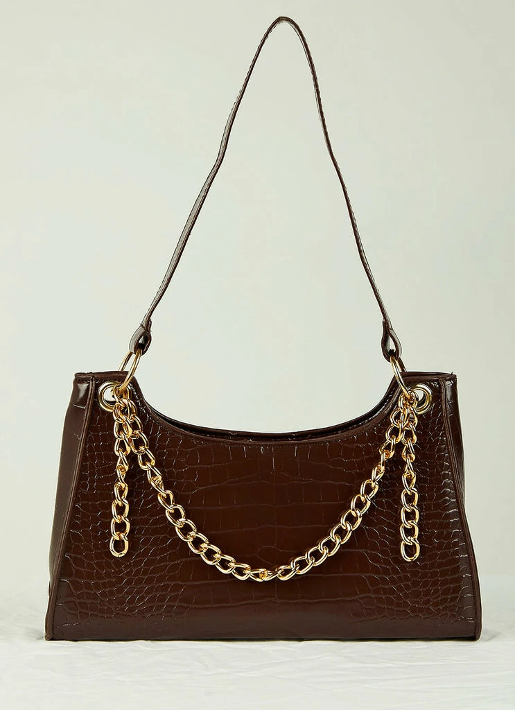 Peppermayo - Castings Handbag - Chocolate Croc 3 Peppermayo - Castings Handbag - Chocolate Croc